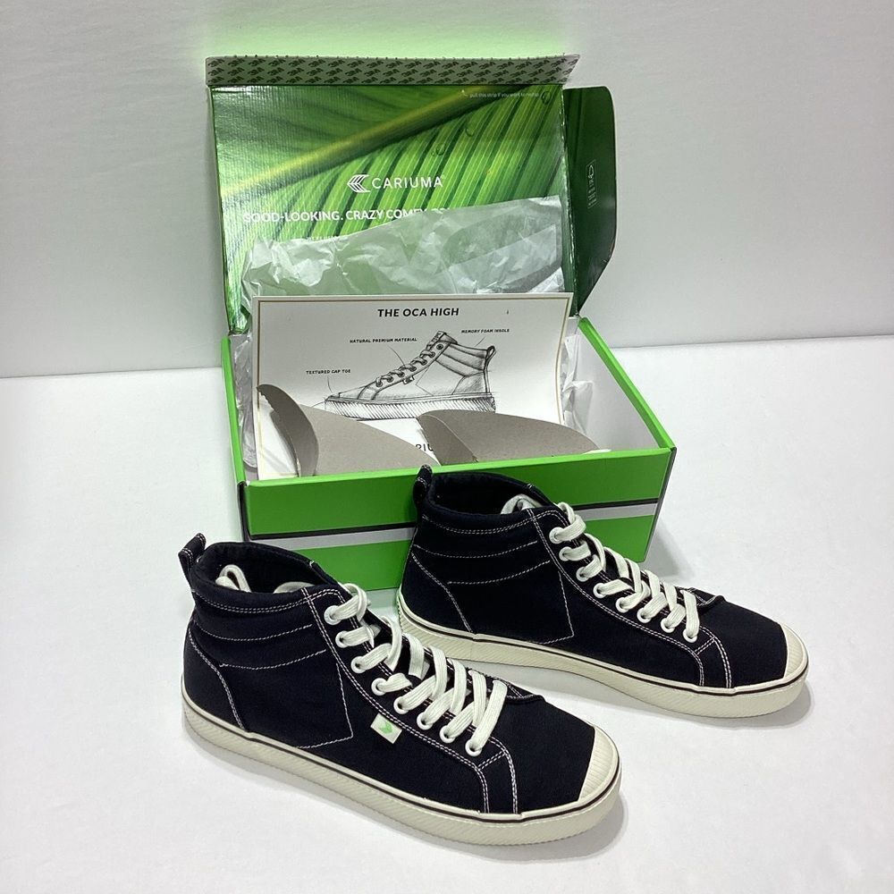 Cariuma High Top Black Canvas Sneakers OCA 11 Women's 9.5 Men's New With Box